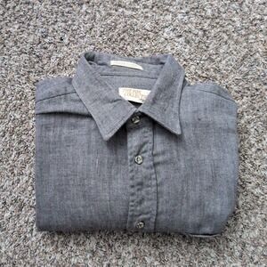 The Fox Collection Flannel Button Down Shirt Large Gray Portugal Made Vintage